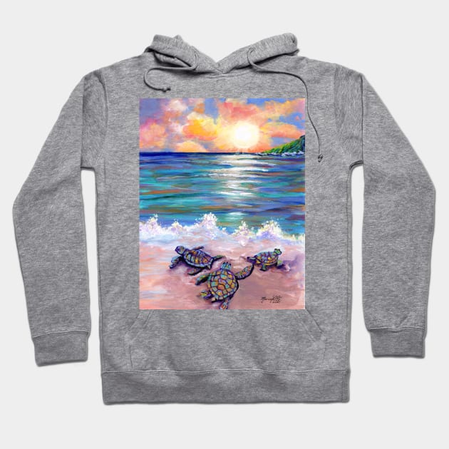 Baby Sea Turtles Hoodie by KauaiArtist